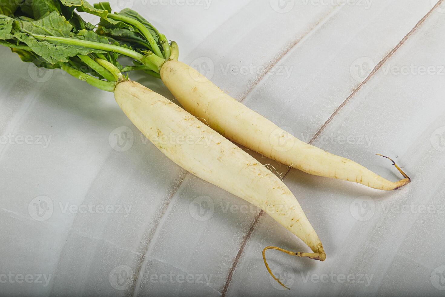 Raw ripe organic Daikon root photo