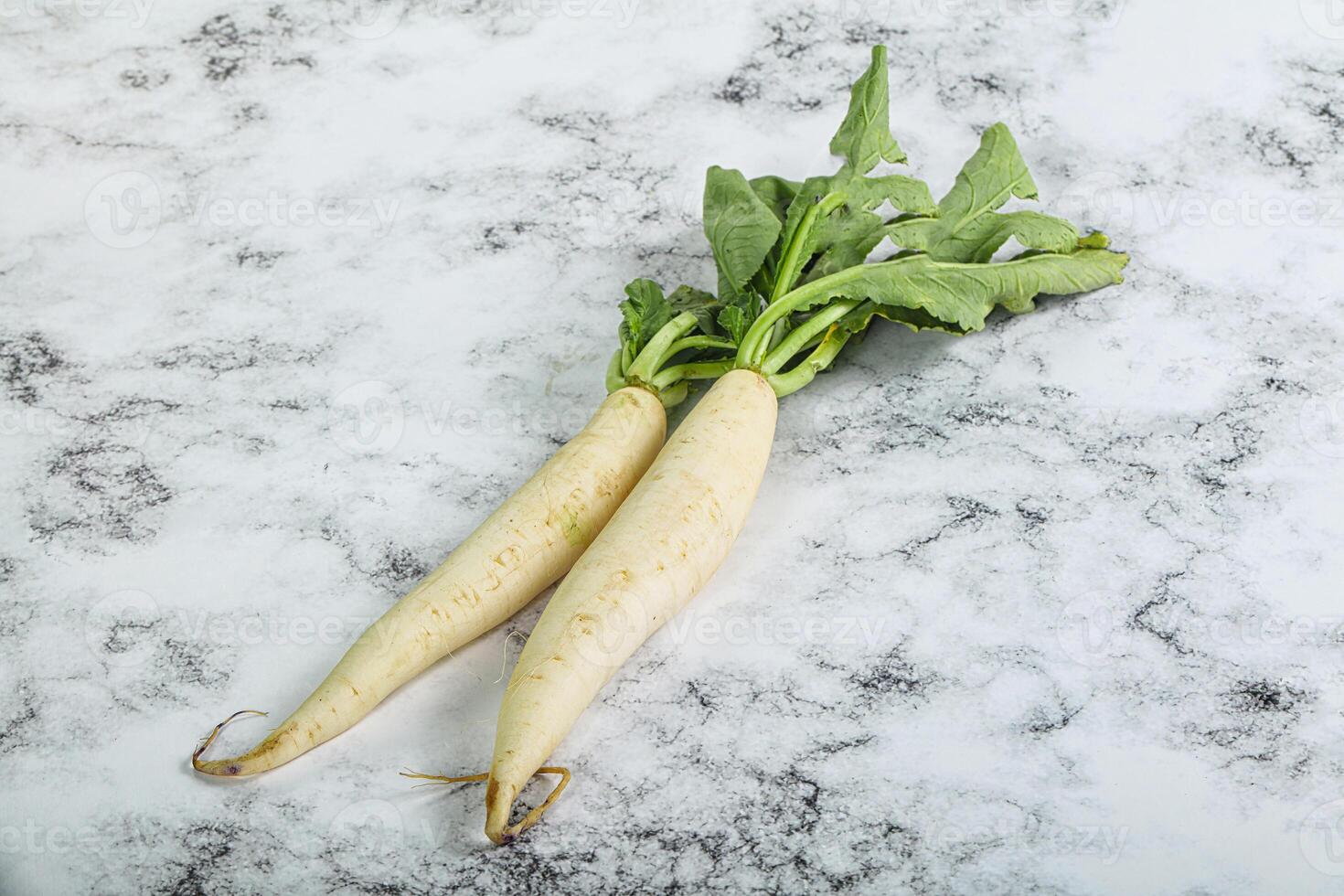 Raw ripe organic Daikon root photo