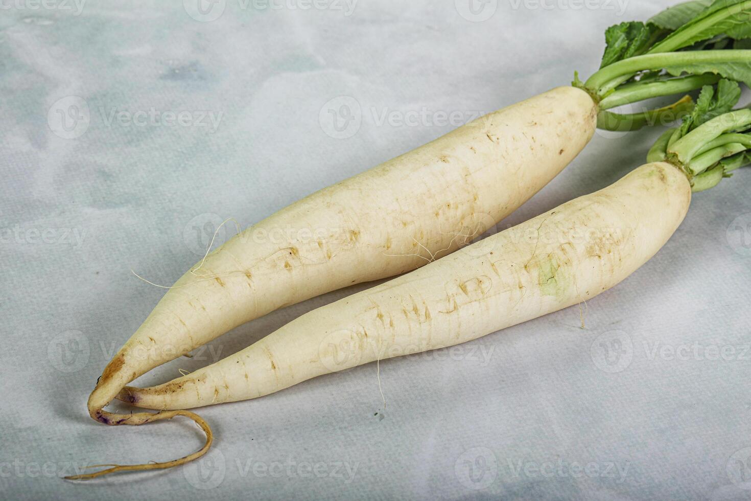 Raw ripe organic Daikon root photo