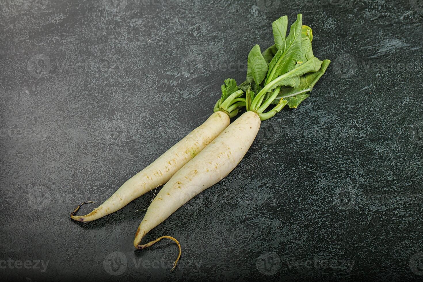 Raw ripe organic Daikon root photo