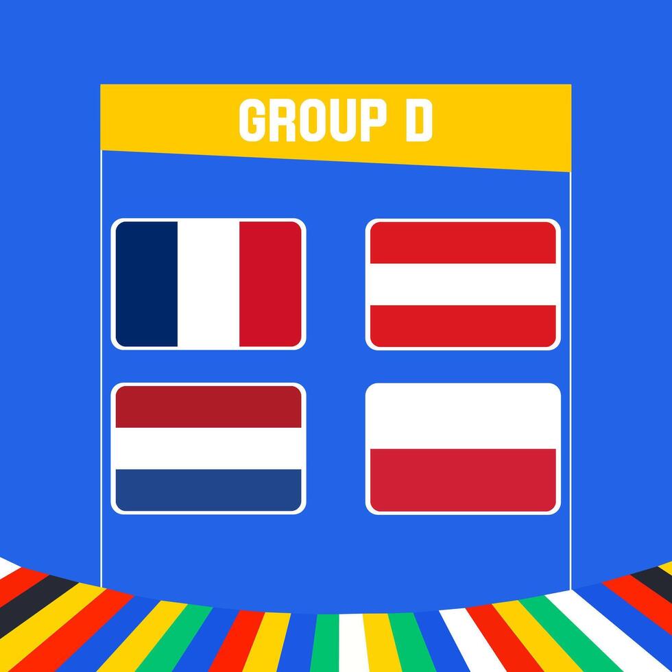 UEFA Euro 2024 football group D. vector