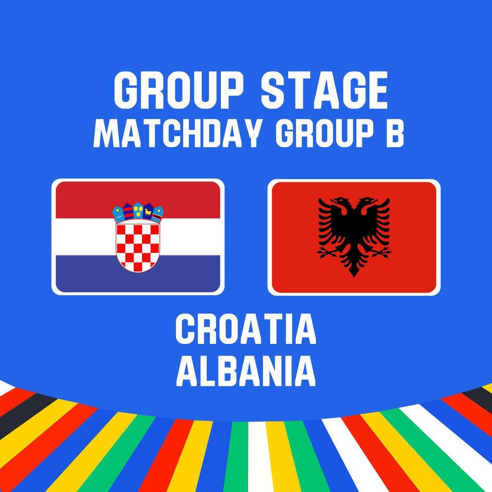 croatia vs albania football 2024 match versus vector