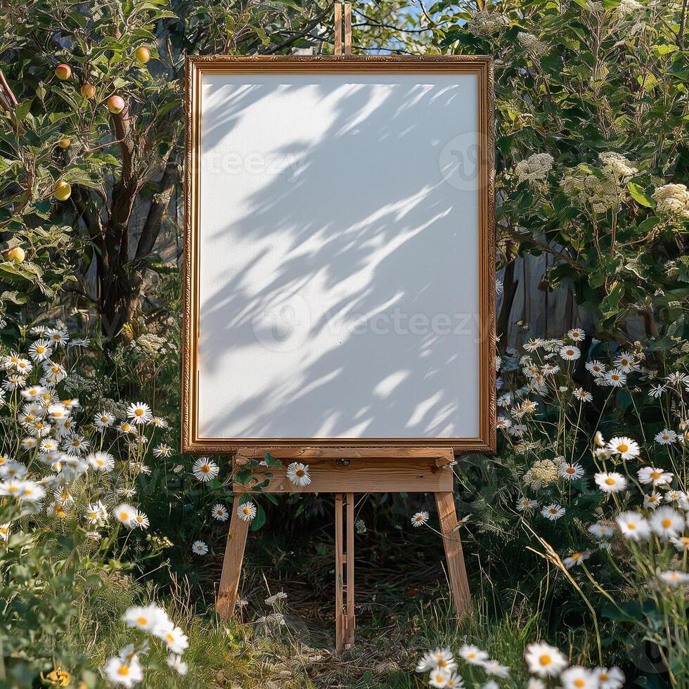 Frame mockup, DINA vertical frame mockup, aestetic, wooden frame photo