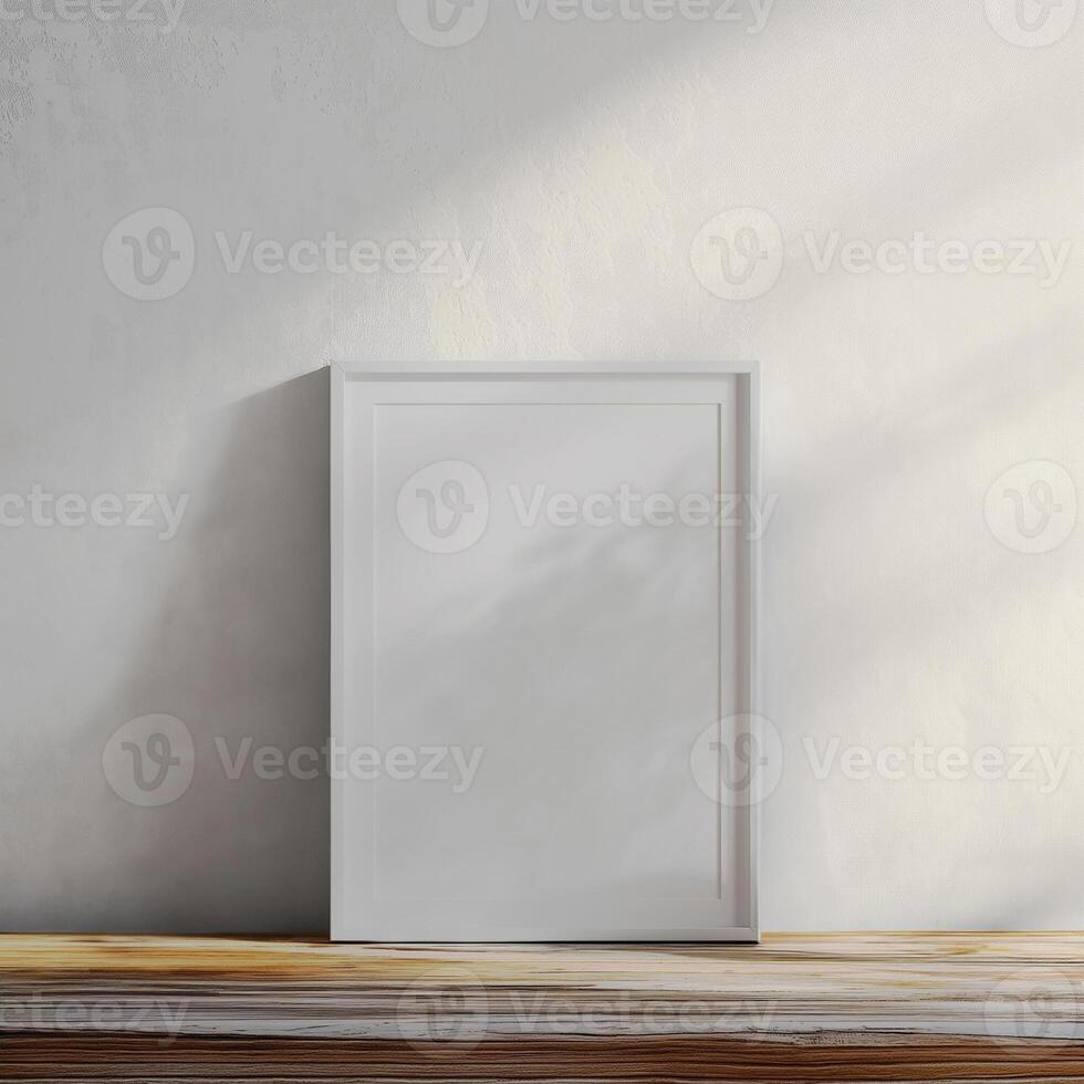 Frame mockup, DINA vertical frame mockup, aestetic, wooden frame photo