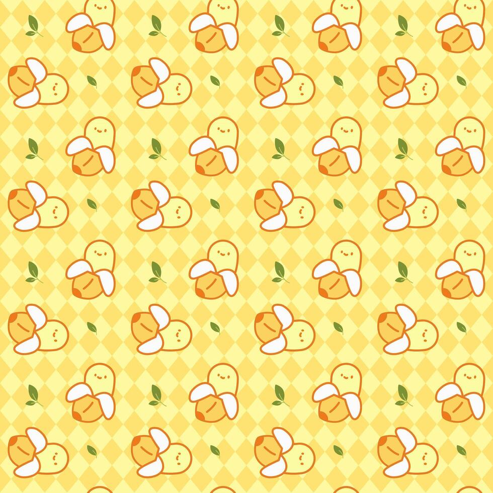 yellow banana hand drawn seamless pattern design vector