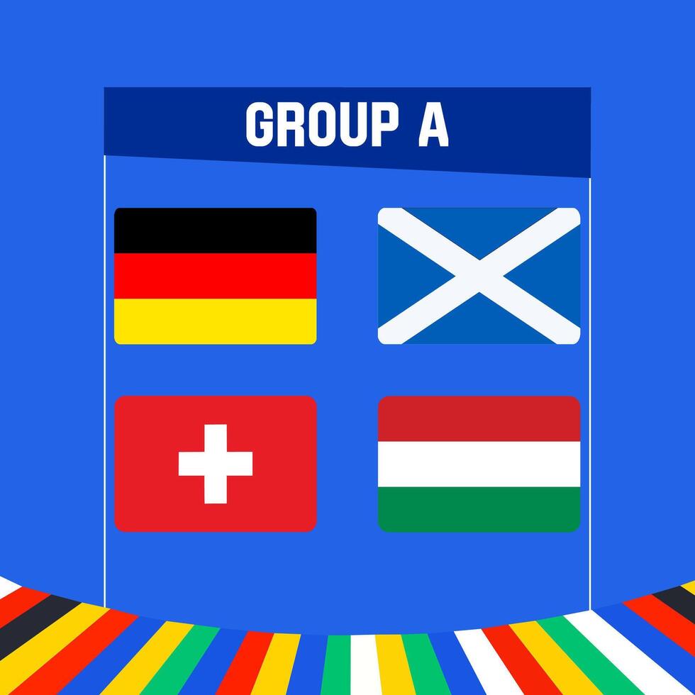 UEFA Euro 2024 football group A. vector