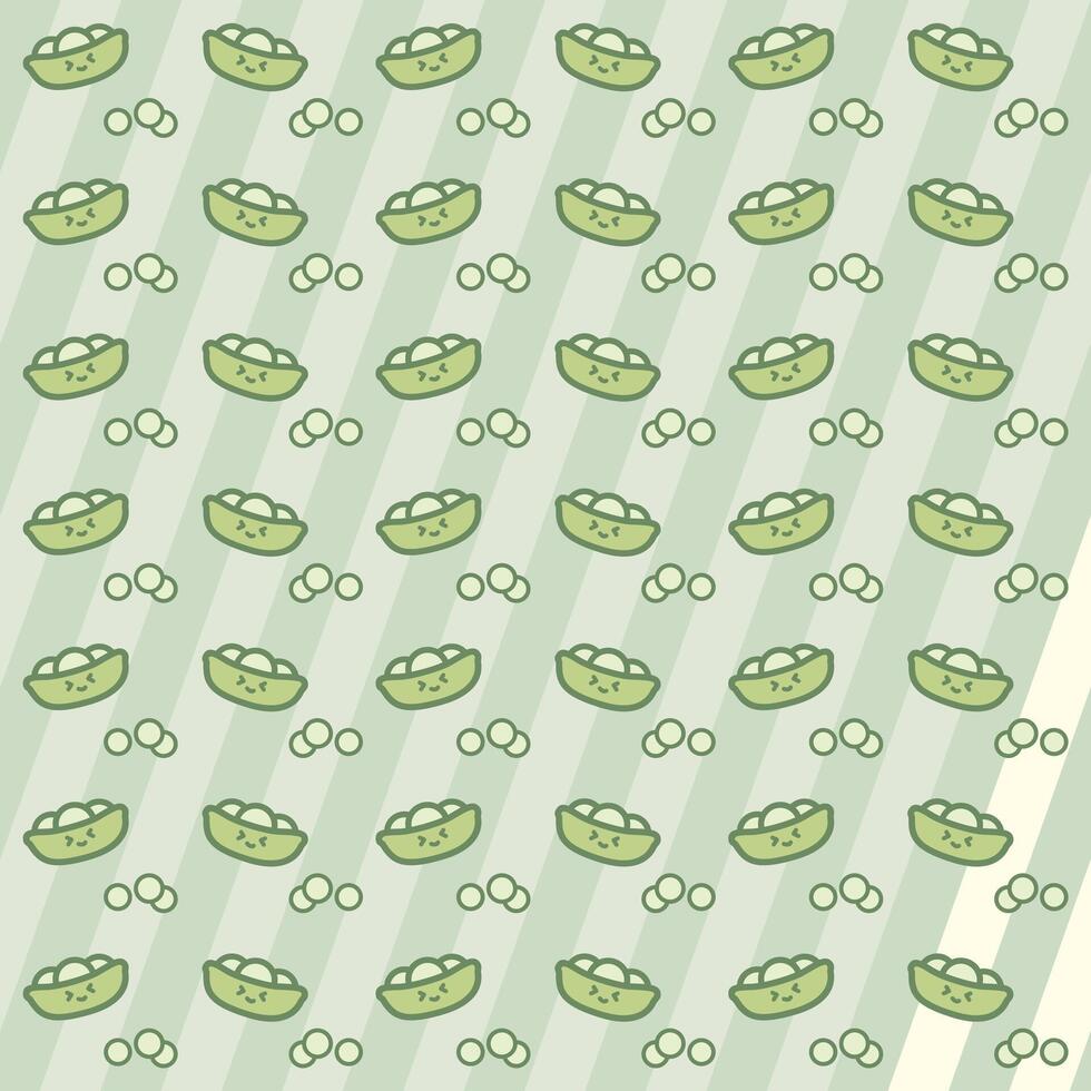 adorable green bean clip art seamless pattern design vector