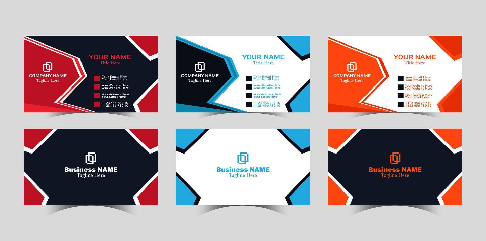 Professional Modern Creative and Clean Corporate Business Card design Template vector