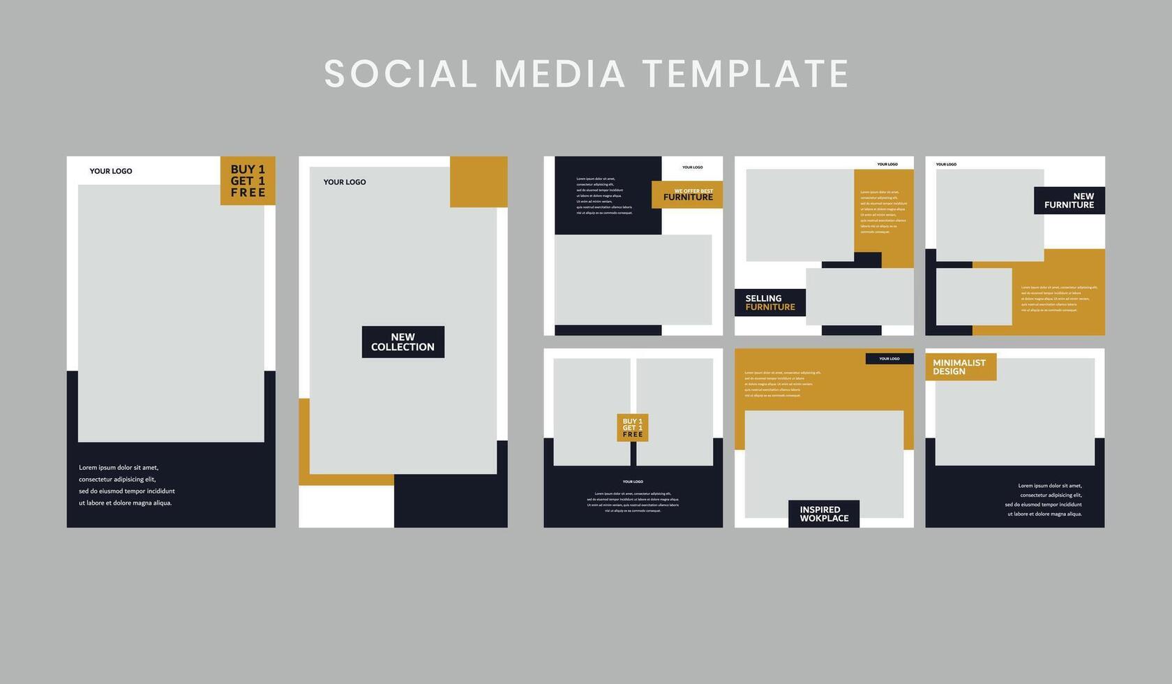 Social media post template design for promotion. Business illustration. vector