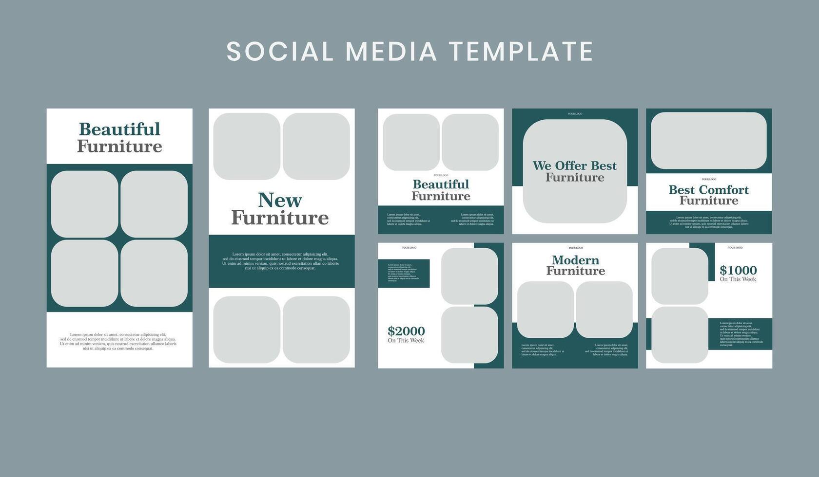 Social media post template design for promotion. Business illustration. vector