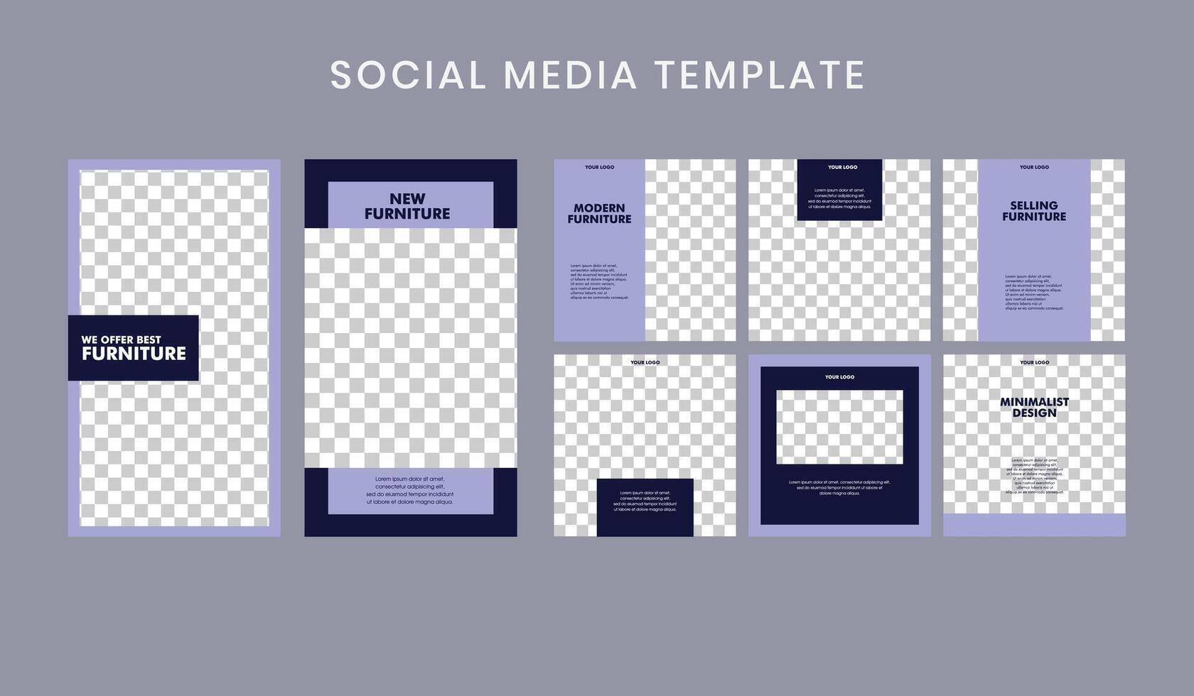 Social media post template design for promotion. Business illustration. vector
