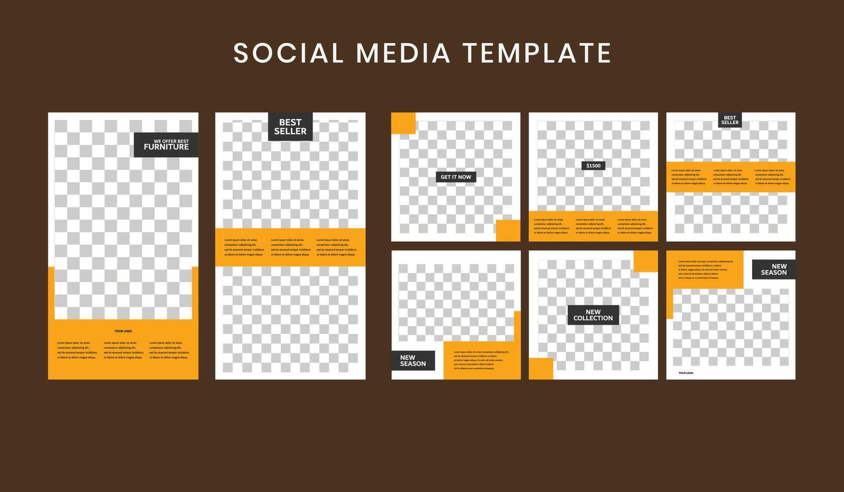 Social media post template design for promotion. Business illustration. vector