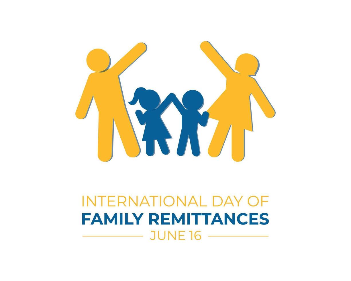 International Day of Family Remittances. 16 June. Holiday concept. Template for background with banner, poster and card. flat illustrator. flat Design. vector