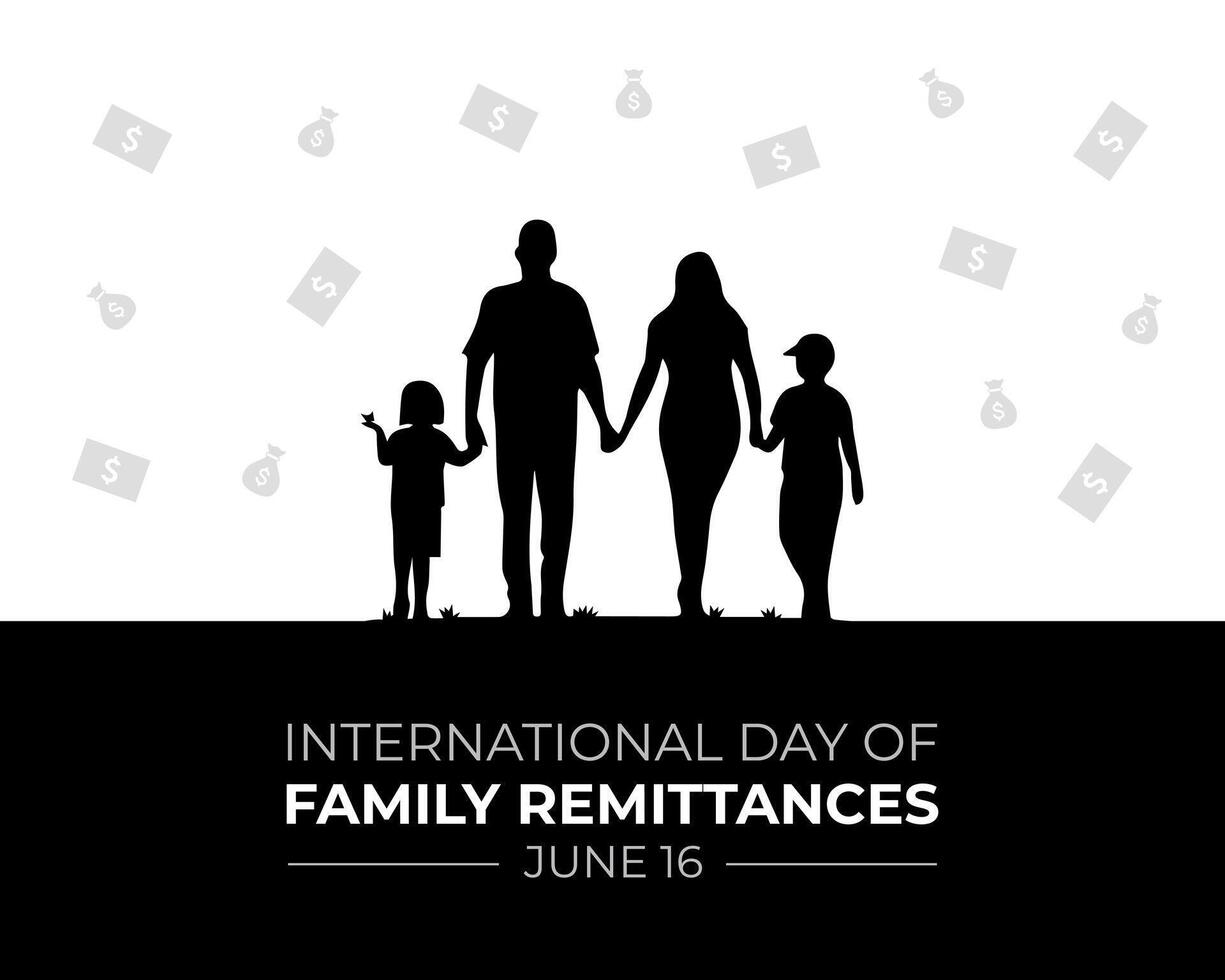 International Day of Family Remittances. 16 June. Holiday concept. Template for background with banner, poster and card. flat illustrator. flat Design. vector