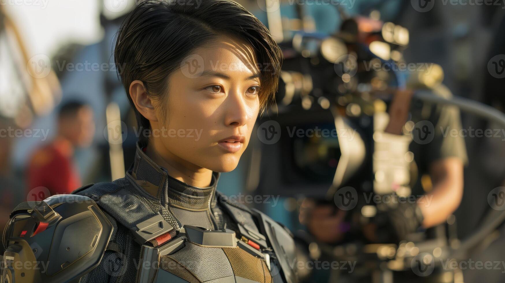 A soldier in military camouflage stands before a camera, sharing an event photo