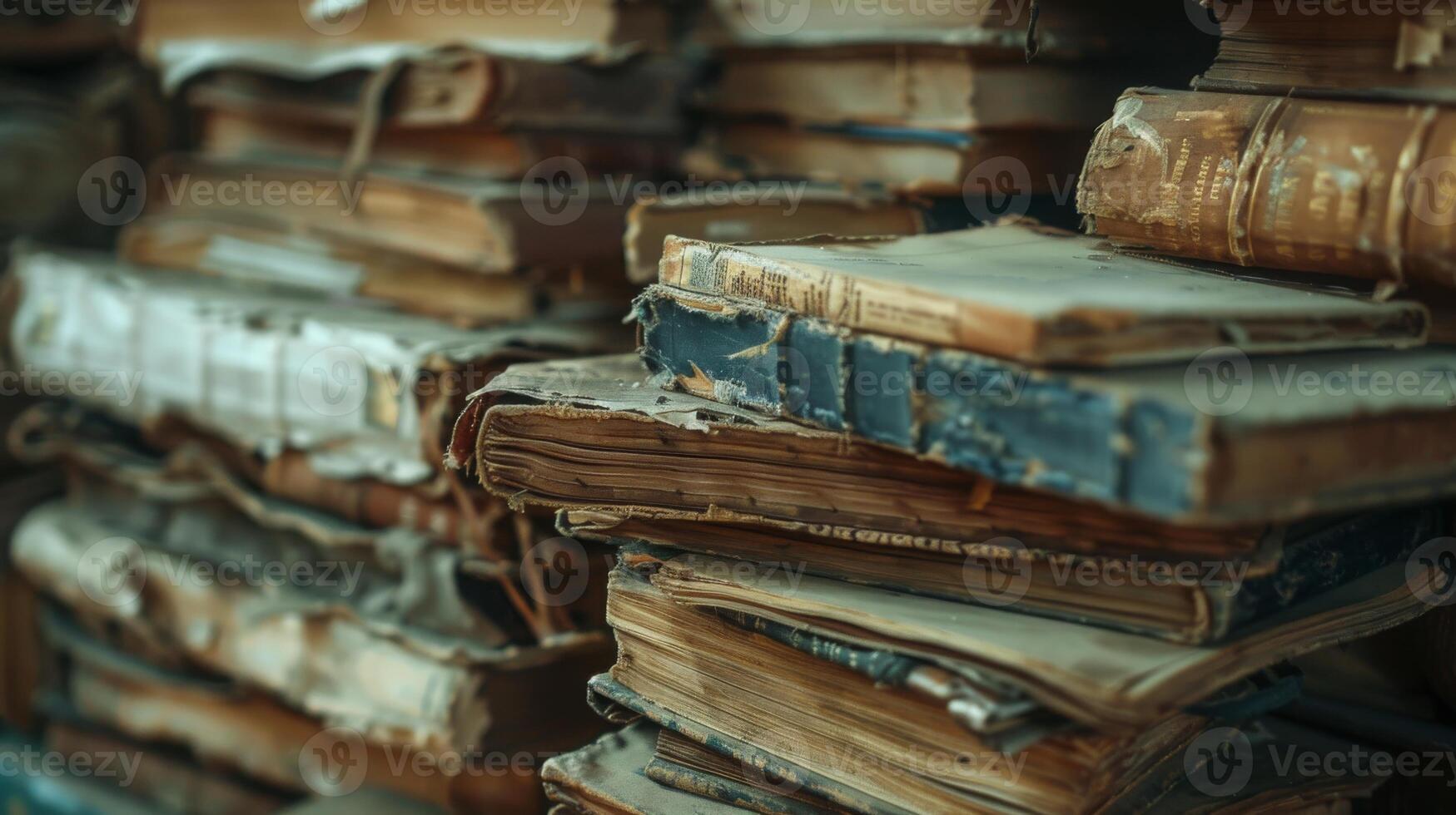 A stack of old books made of hardwood, like from a tree trunk photo