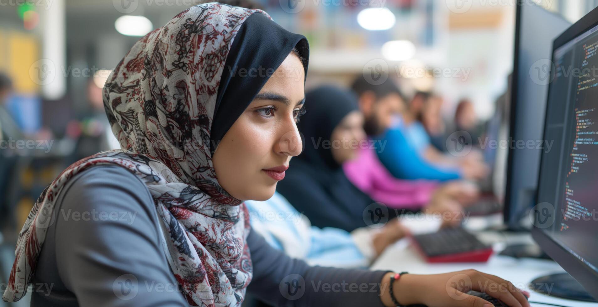Middle Eastern Female Developer in Office photo