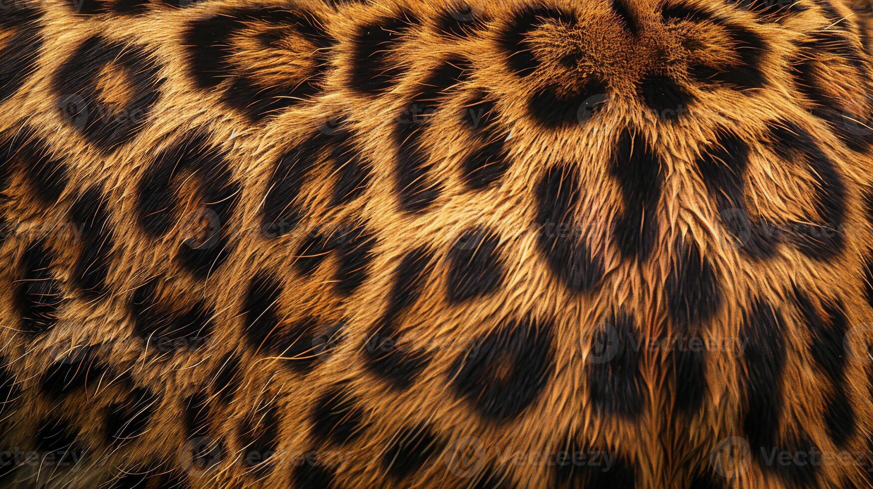 Closeup of a leopards fur with brown spots in a natural pattern photo