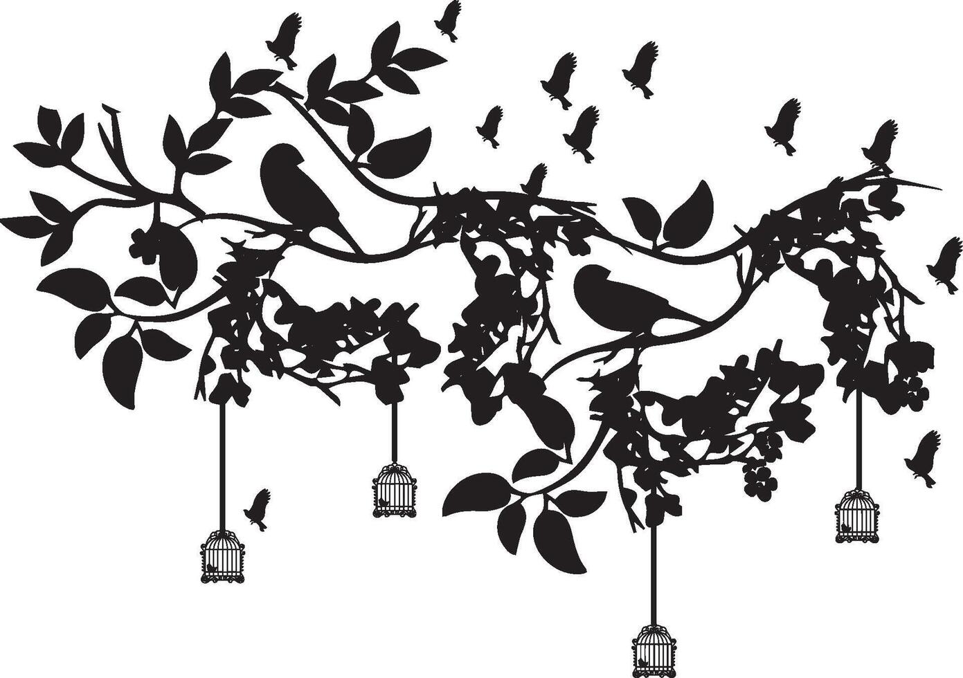 flying flock of birds flight bird silhouettes isolated black doves or seagulls collection vector