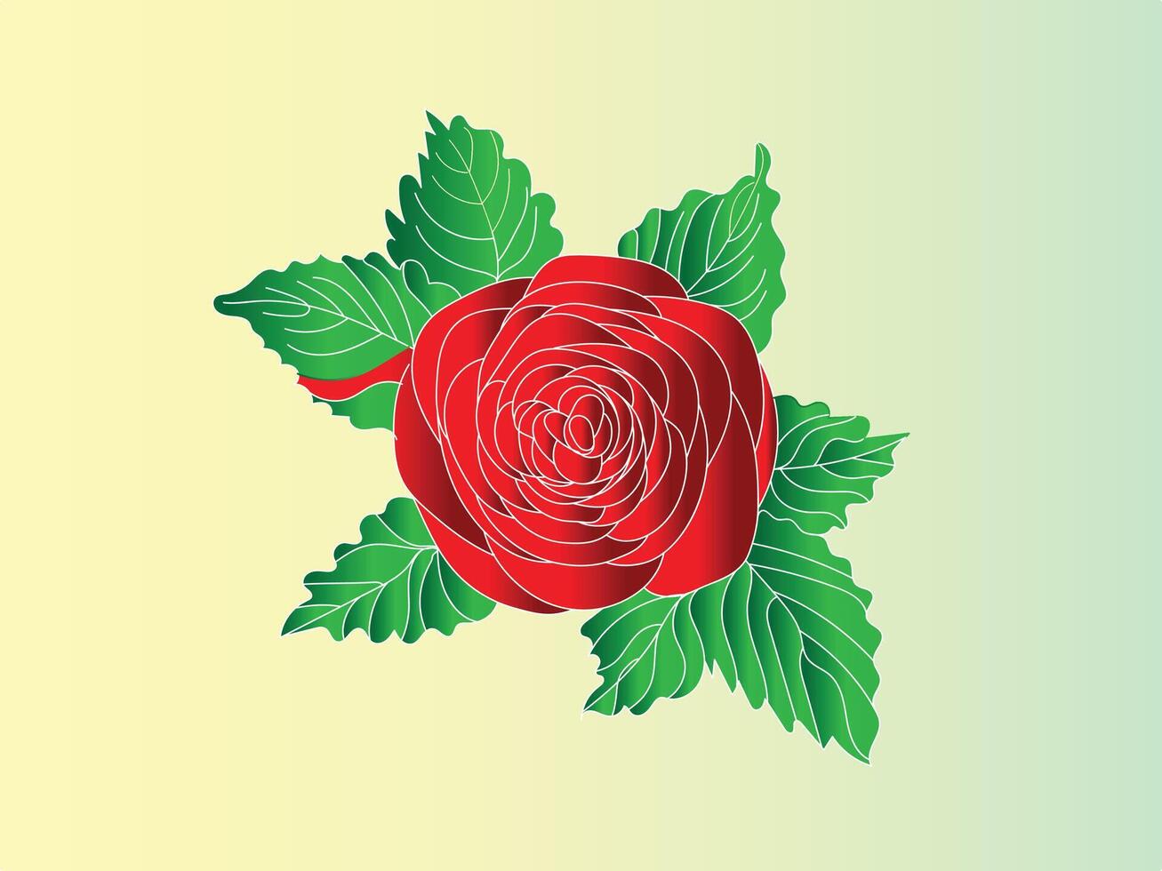 hand drawn flat design simple flower outline vector