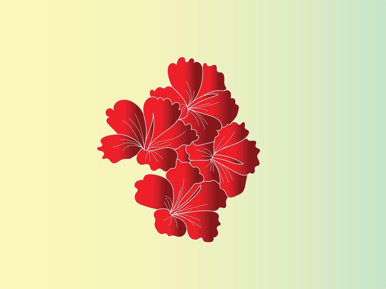 Hand drawn simple flower outline vector