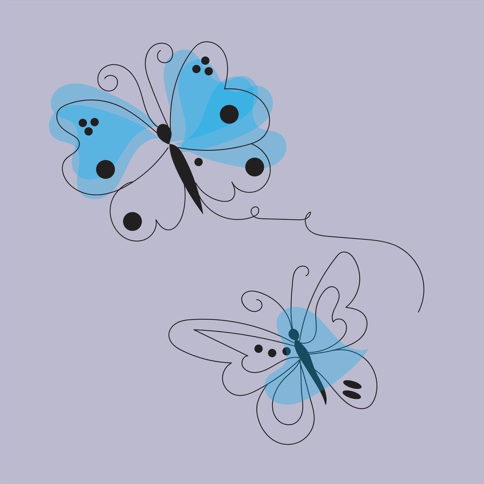 a drawing of butterflies with butterflies on it vector