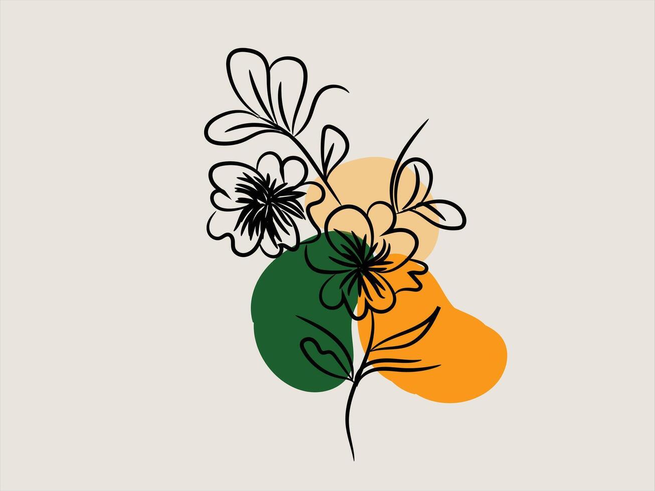 A drawing of a flower with a black outline vector