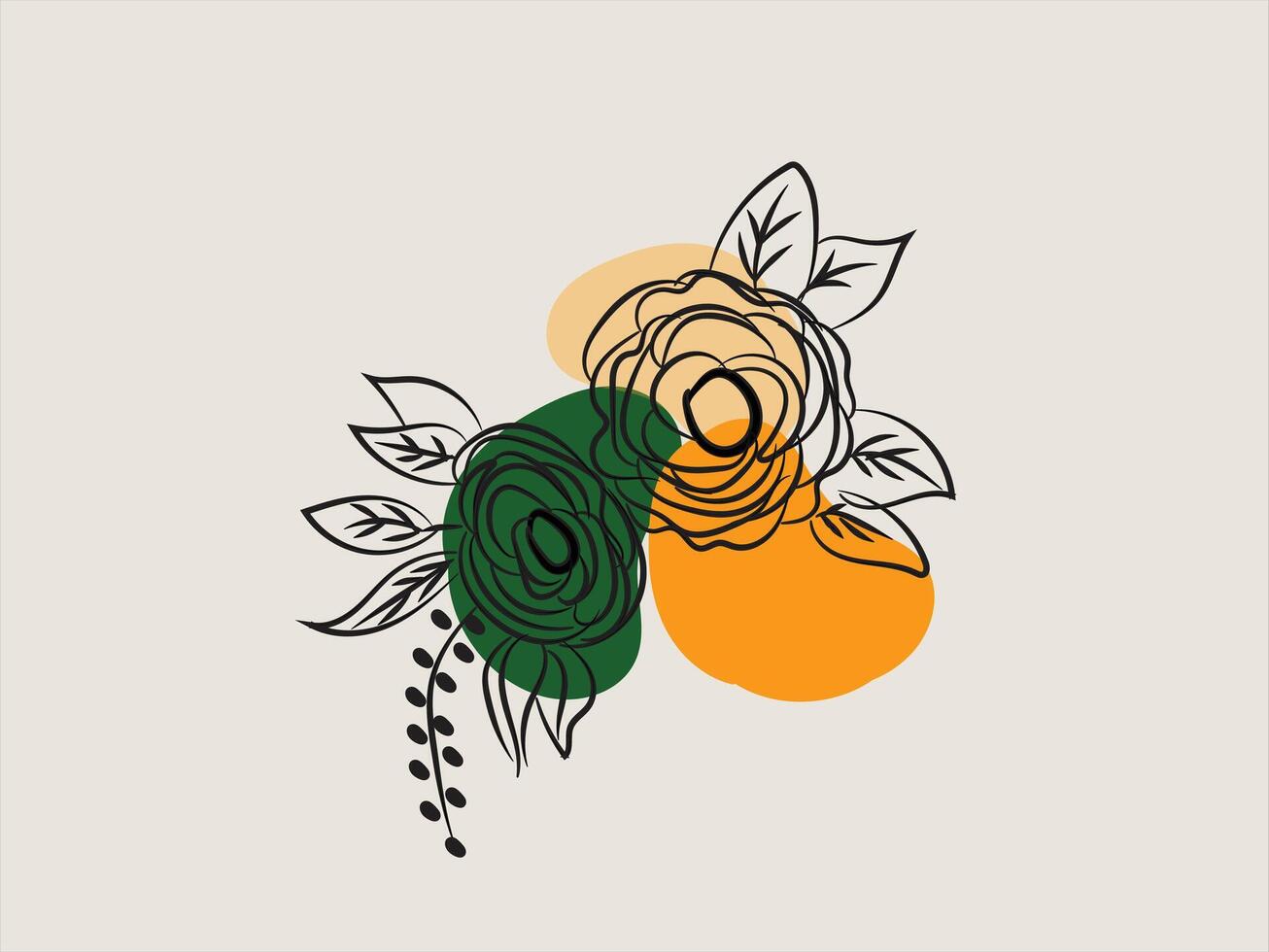 A drawing of a flower with a black outline vector
