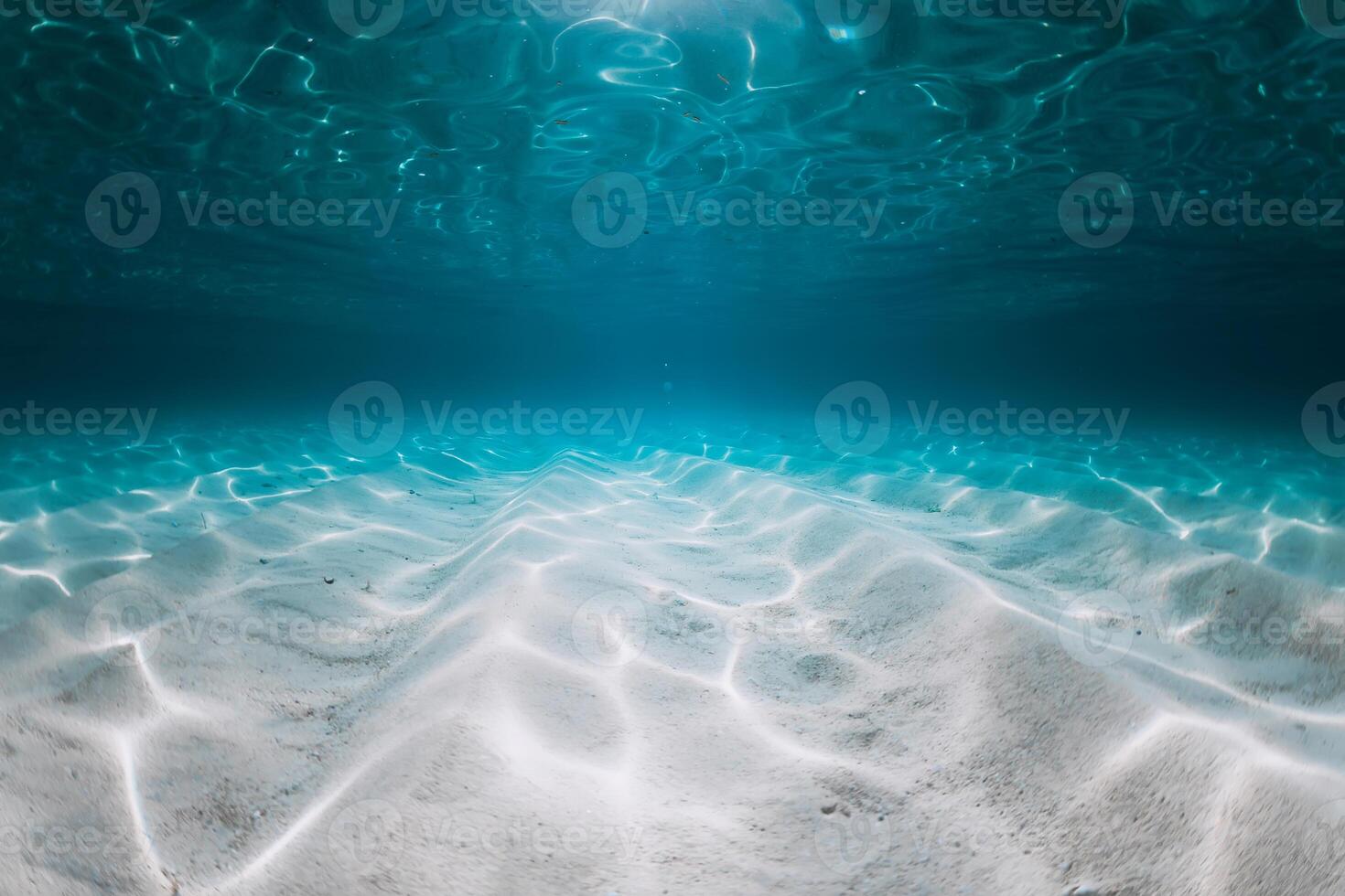 Tropical ocean with white sandy sea bottom underwater. Sea texture background photo