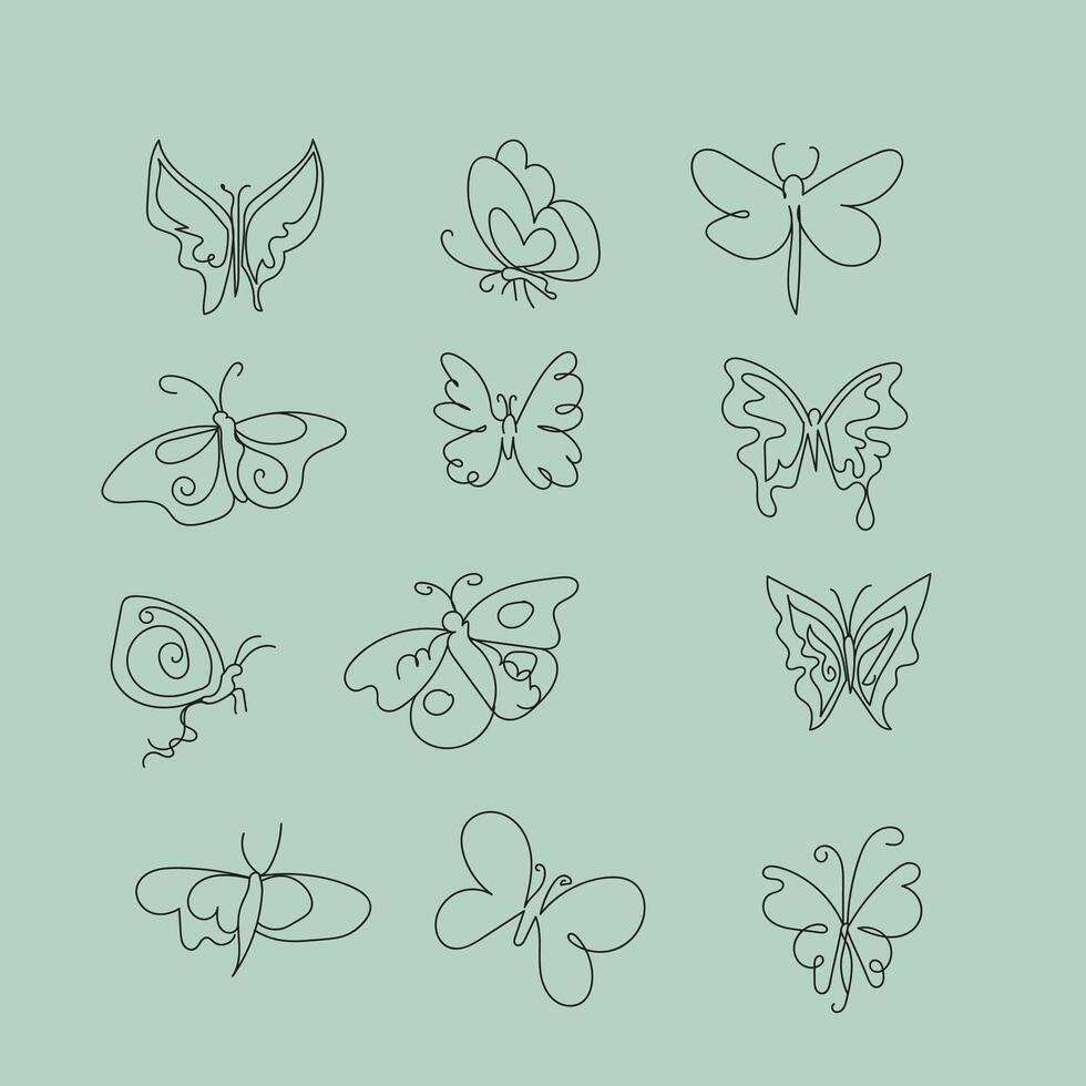a drawing of butterflies with butterflies on it vector