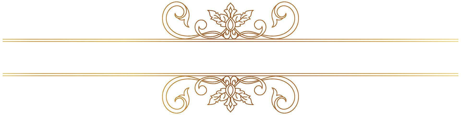 Golden frame, Thai pattern border vintage dividing line Thai pattern graphic elements vector