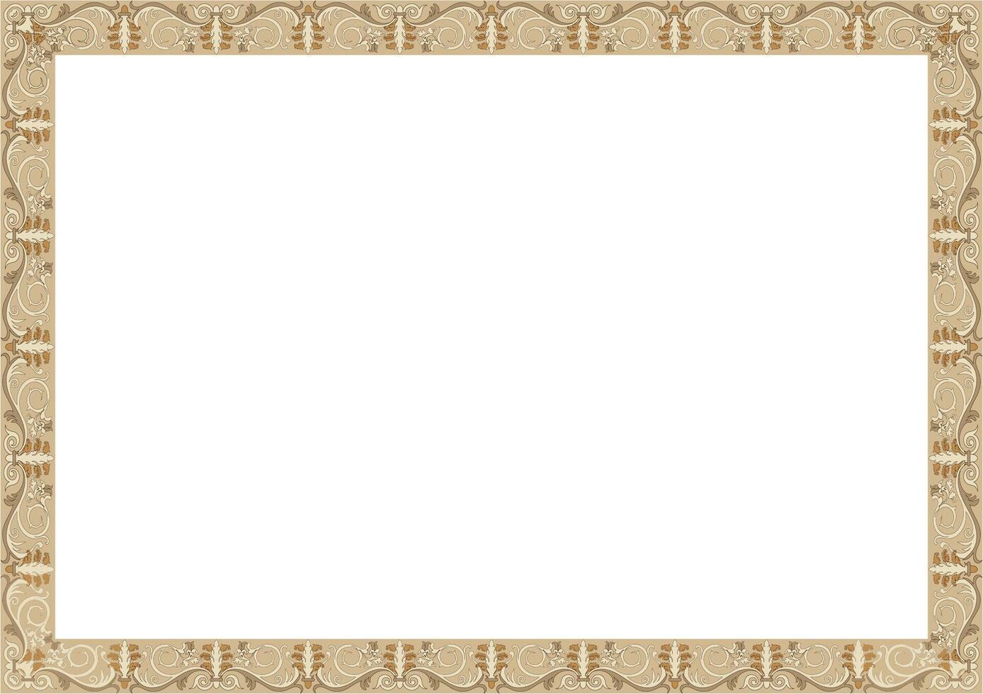 Brown picture frame with abstract, vintage pattern for carpet decoration. Picture frame. vector