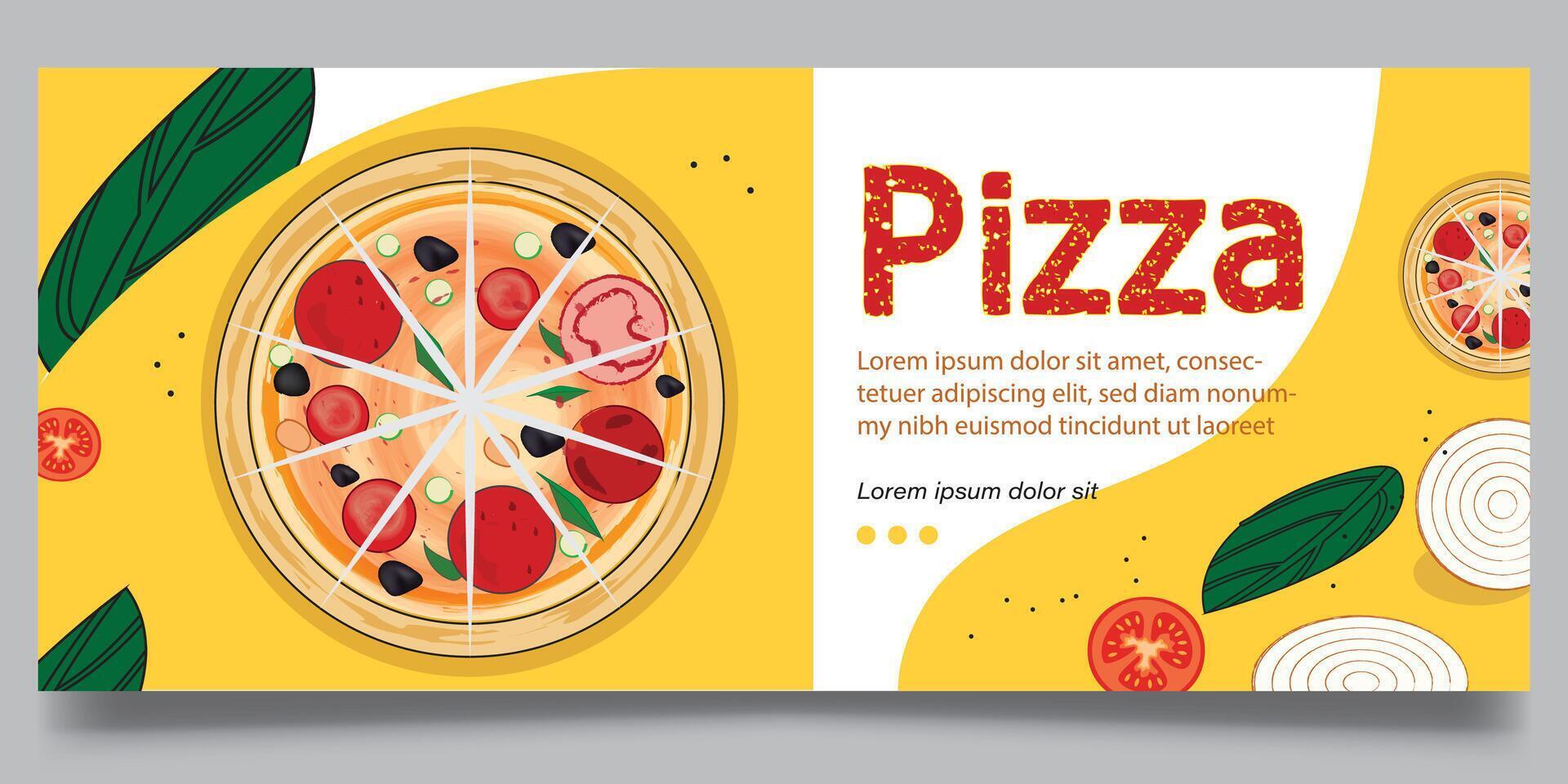 Pizza and fast food banner design vector