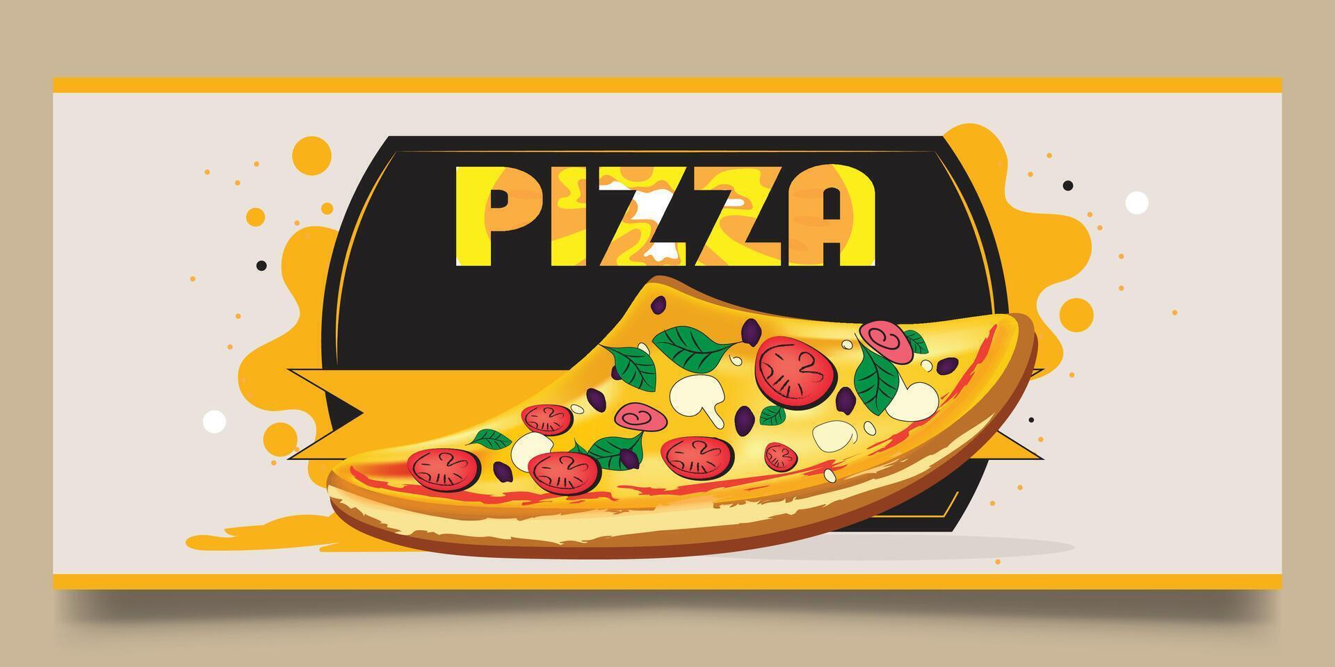 Pizza and fast food banner design vector