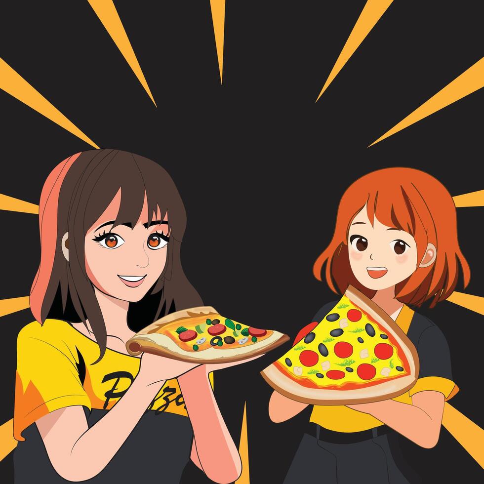 Pizza and fast food banner design vector