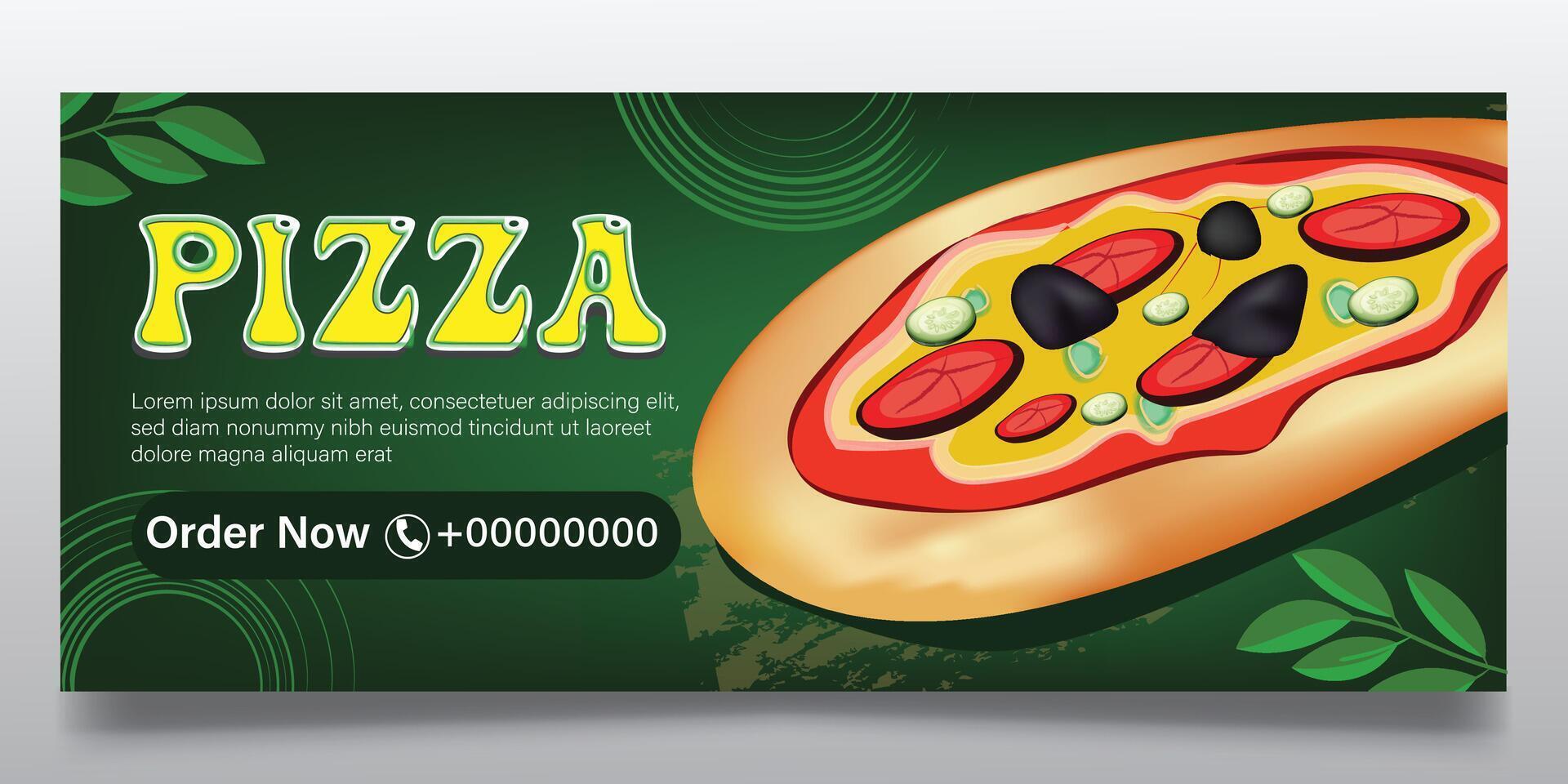 Pizza and fast food banner design vector