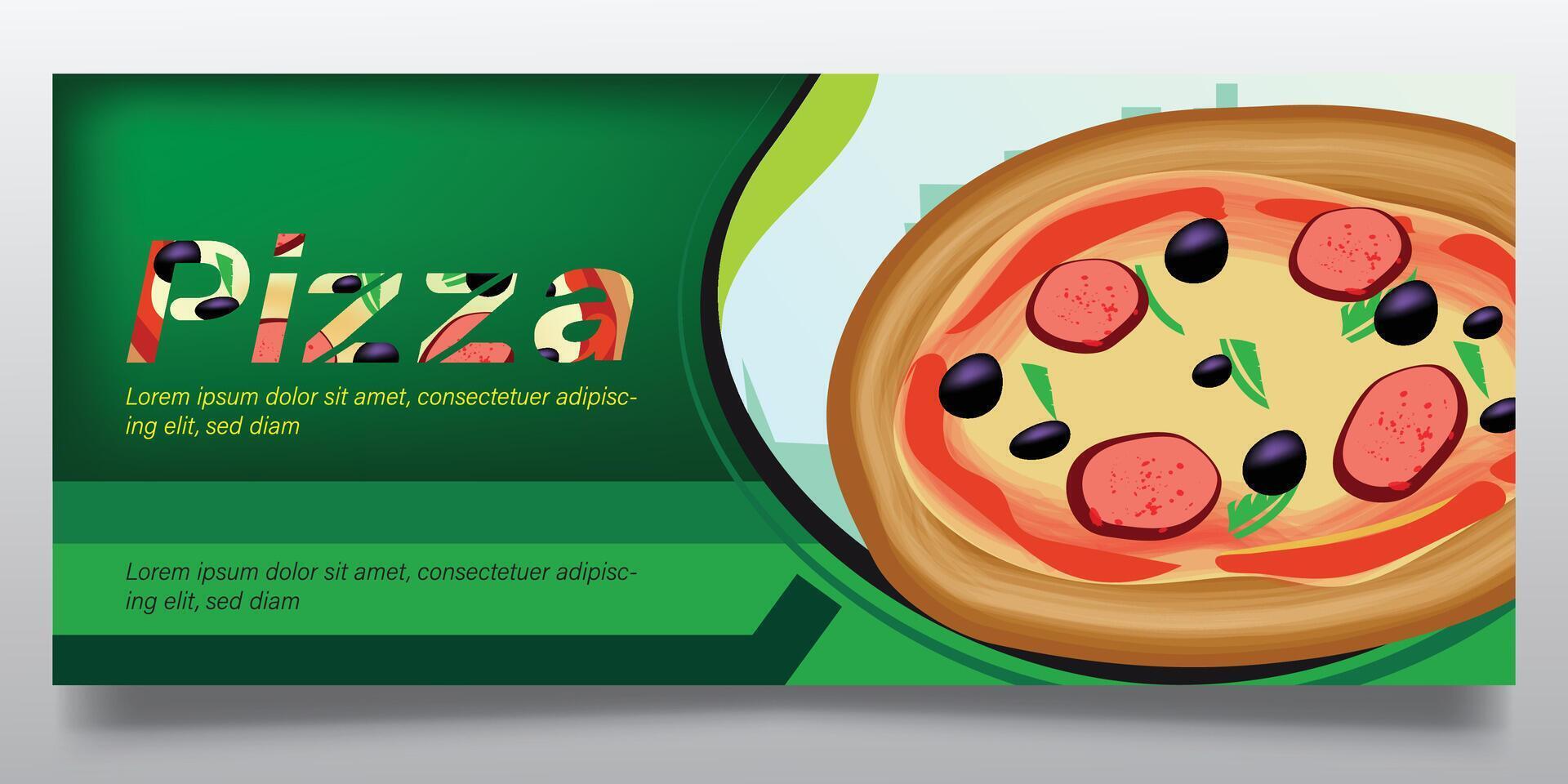 Pizza and fast food banner design vector
