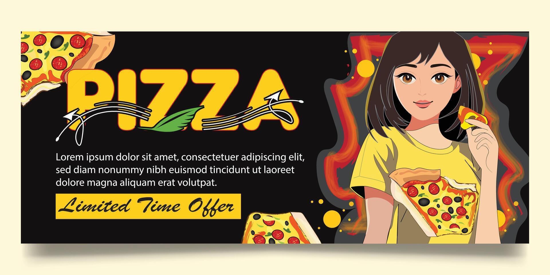 Pizza and fast food banner design vector
