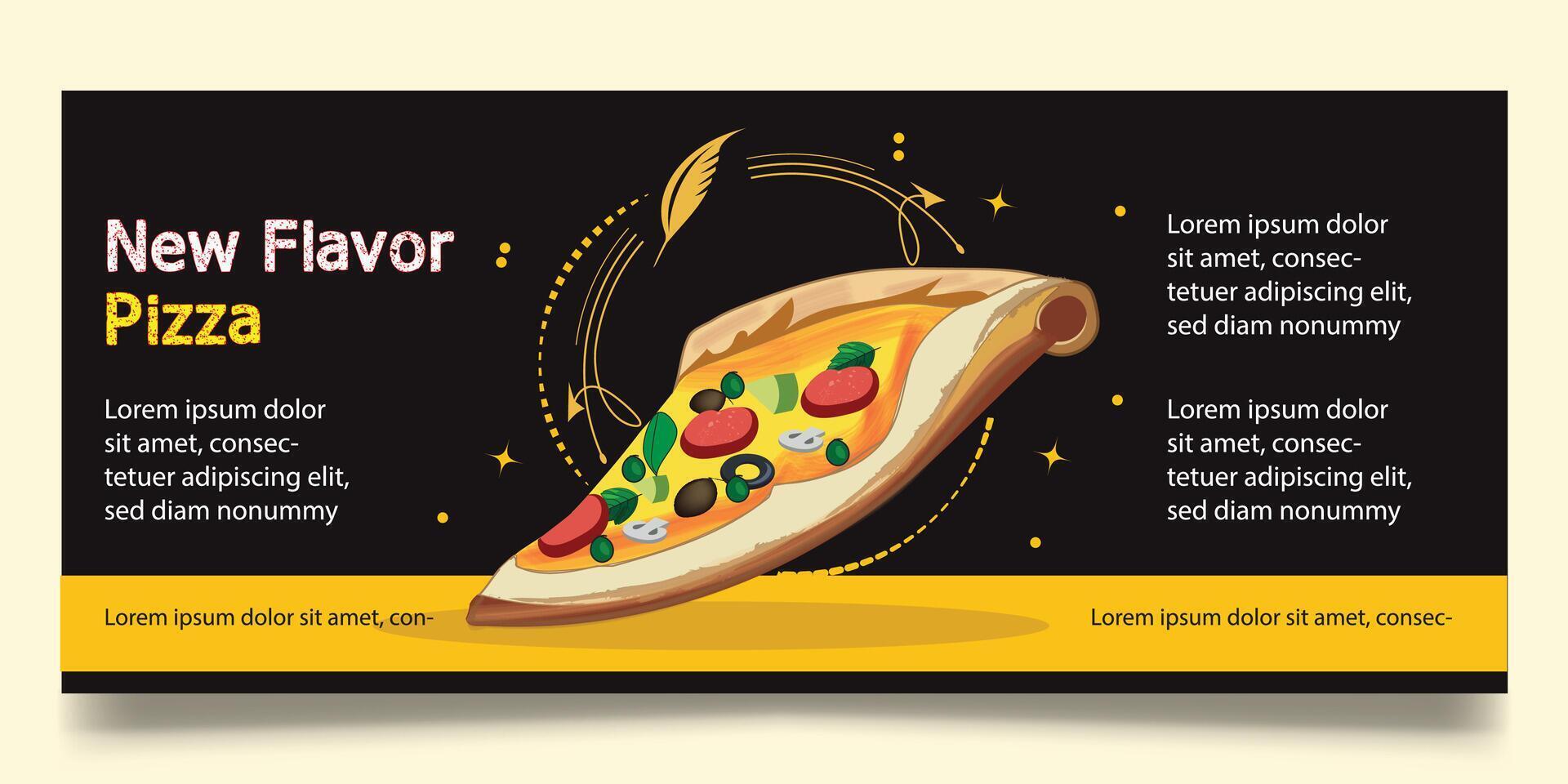 Pizza and fast food banner design vector