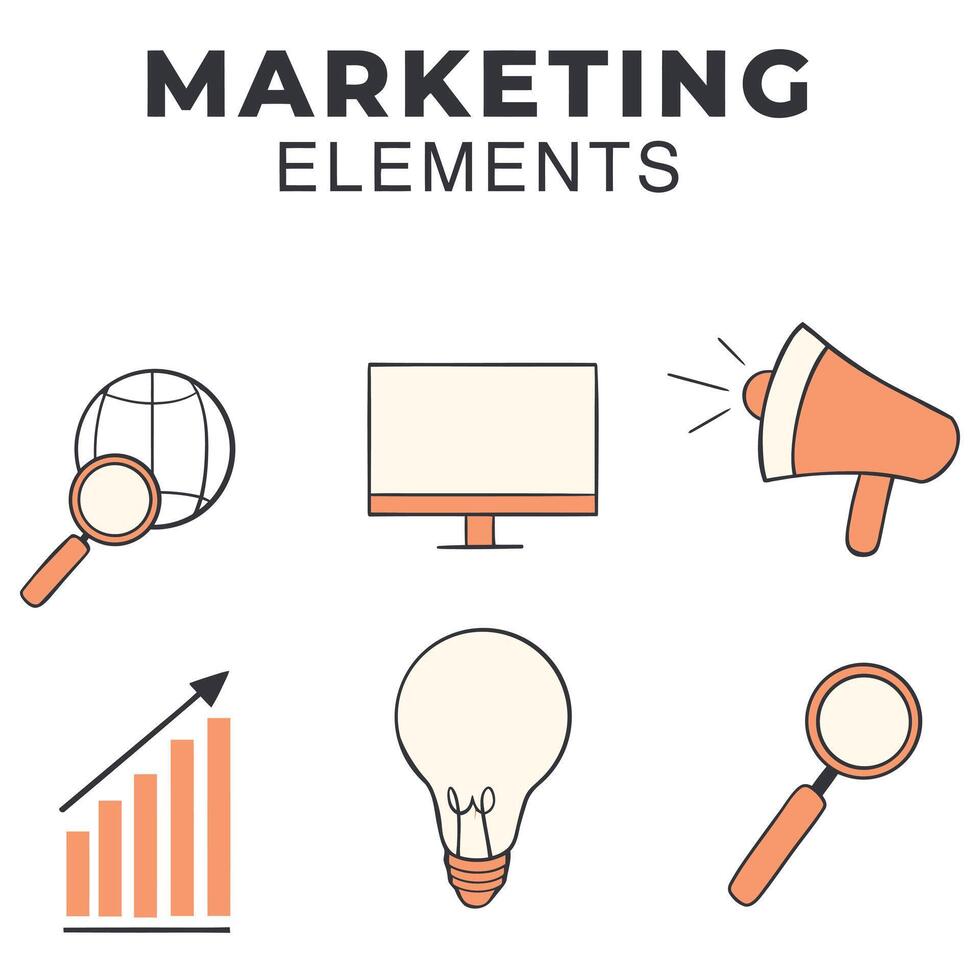 marketing elements in flat style vector