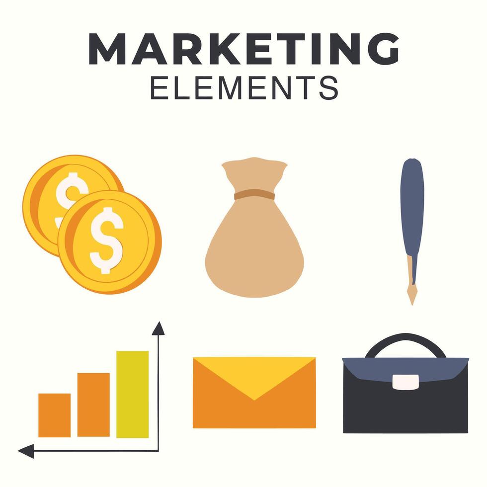 marketing elements in flat style vector