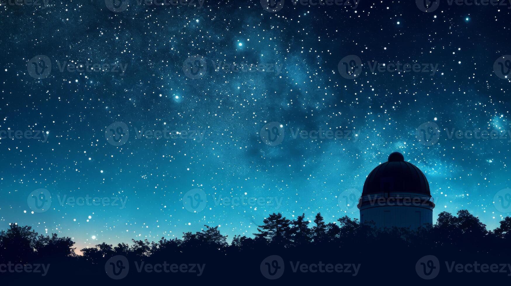 A dome in the foreground against a starry midnight sky photo