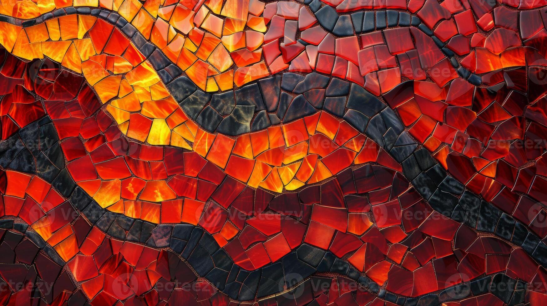 a close up of a mosaic painting of a tree photo
