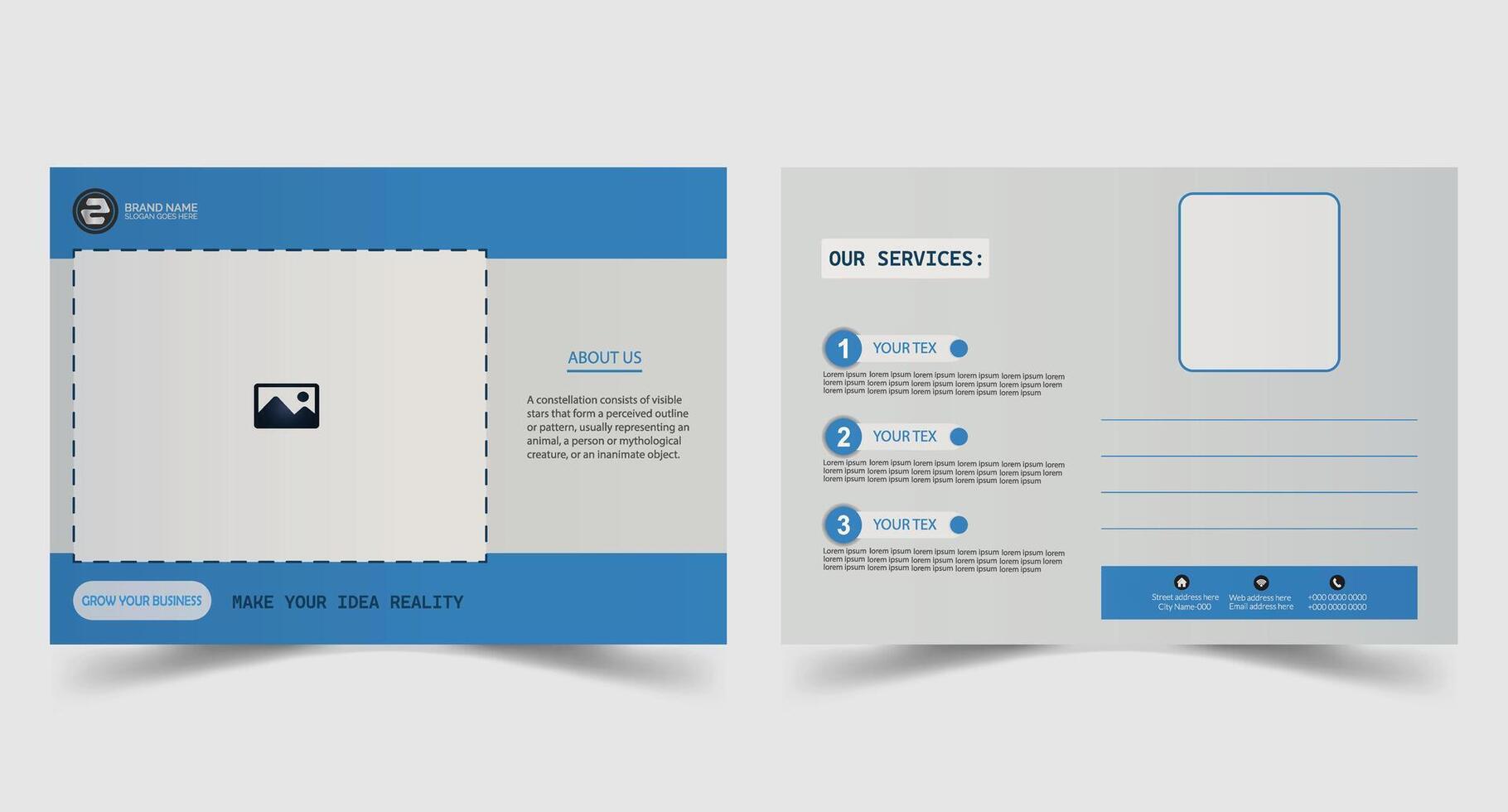 Simple and clean postcard template design vector