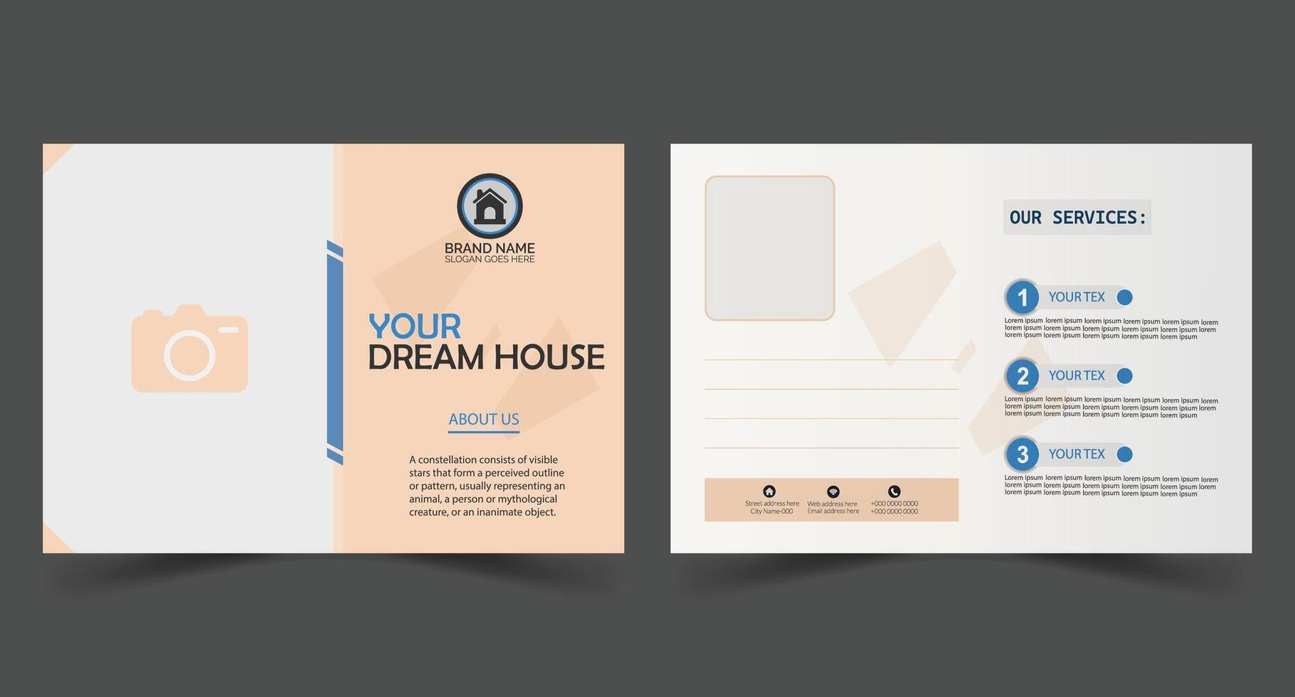 Simple and clean postcard template design vector
