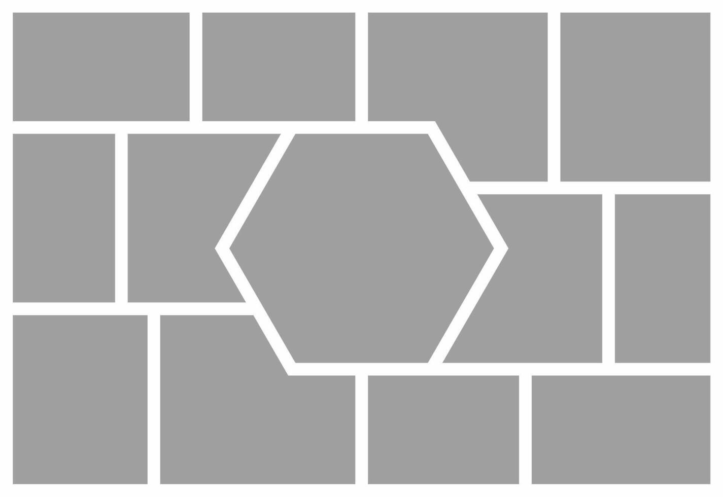 Pictures or photos frame collage. comics page grid layout abstract photo frames and digital photo wall template vector