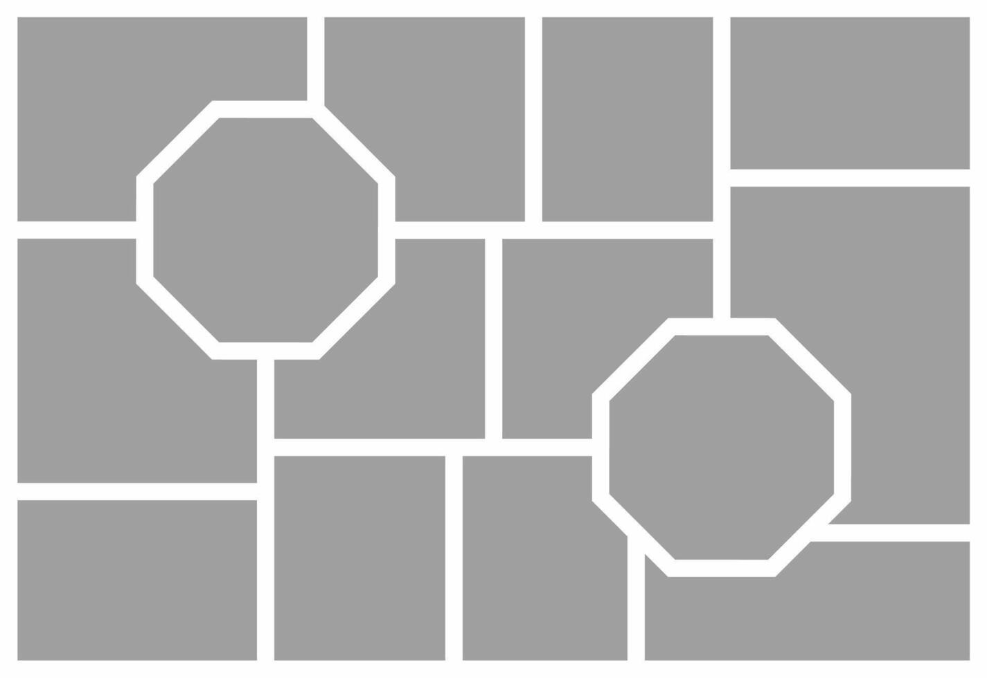 Pictures or photos frame collage. comics page grid layout abstract photo frames and digital photo wall template vector