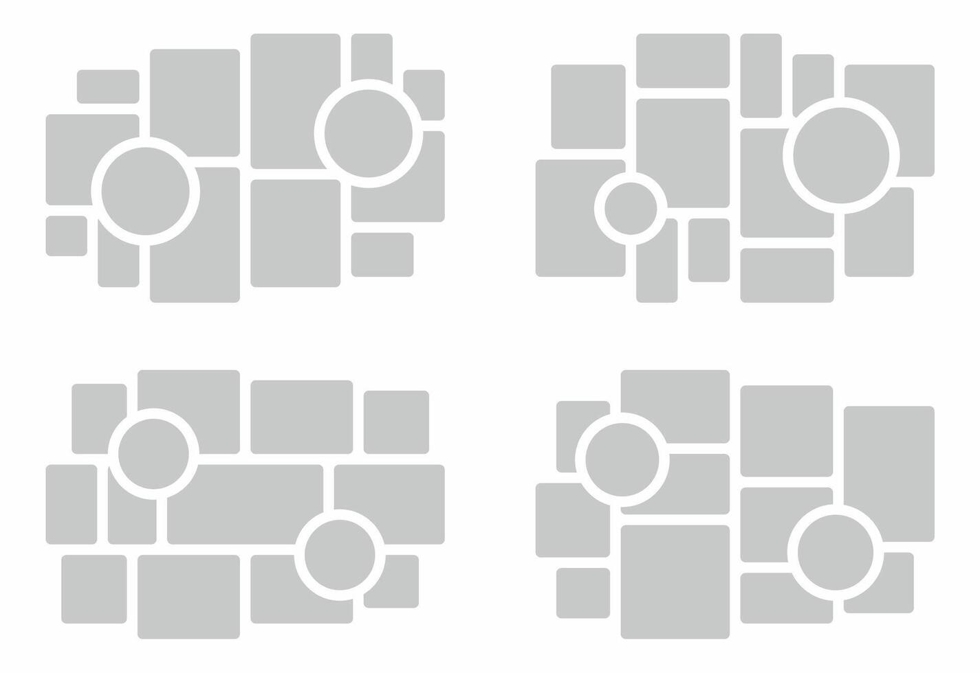 Pictures or photos frame collage. comics page grid layout abstract photo frames and digital photo wall template vector