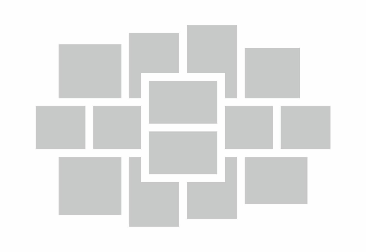 Pictures or photos frame collage abstract photo frames and digital photo wall template vector