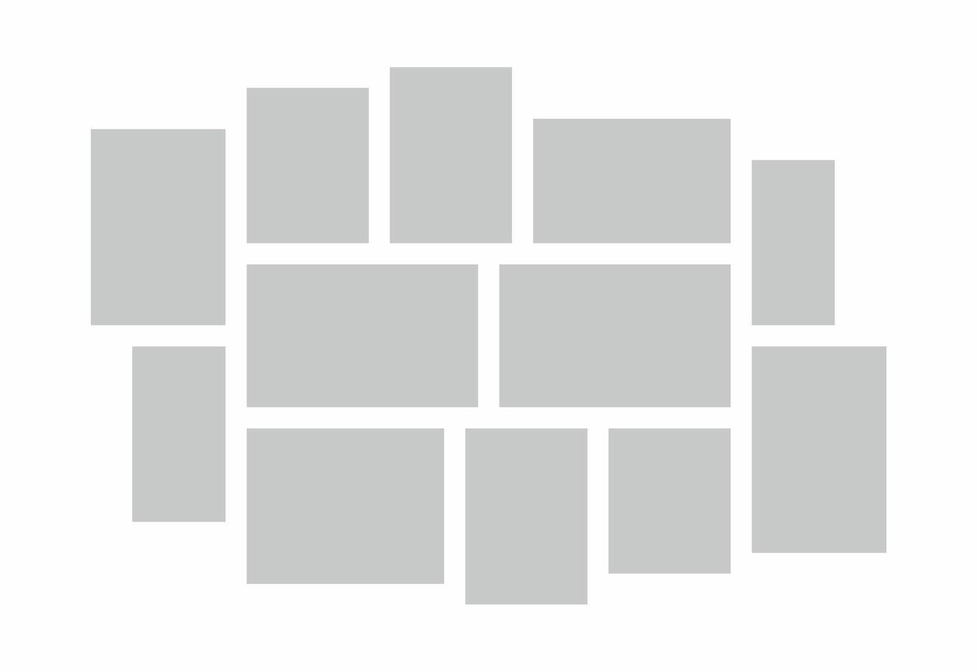 Pictures or photos frame collage abstract photo frames and digital photo wall template vector